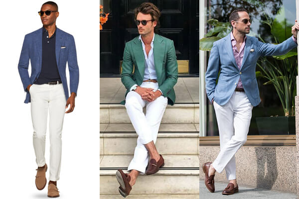 Colour Jackets & White Trousers